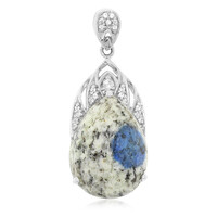 K2 Mountain Azurite Silver Pendant