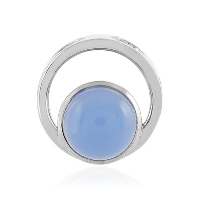 Blue Chalcedony Silver Pendant (MONOSONO COLLECTION)