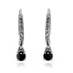 Black Diamond Silver Earrings