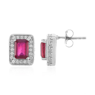 Madagascar Ruby Silver Earrings