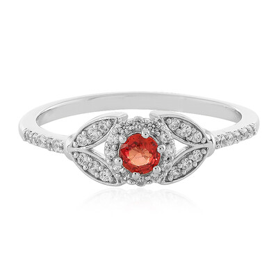 Sunset Ruby Silver Ring