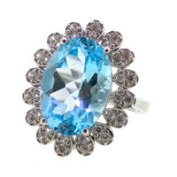 Sky Blue Topaz Silver Ring