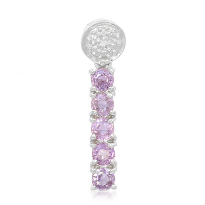 Unheated Ceylon Purple Sapphire Silver Pendant