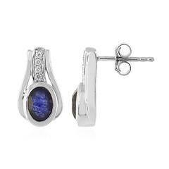 Madagascar Blue Sapphire Silver Earrings
