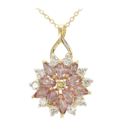 18K Unheated Padparadscha Sapphire Gold Necklace (AMAYANI)
