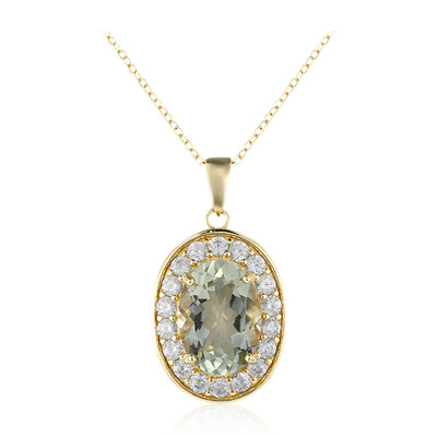 Green Amethyst Silver Necklace