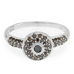 Fancy Diamond Silver Ring