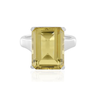 Lemon Quartz Silver Ring
