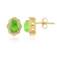 Green Ethopian Opal Silver Earrings