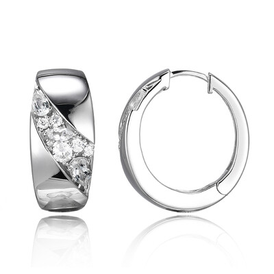 White Topaz Silver Earrings (Adela Silber)