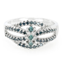 Fancy Diamond Silver Ring