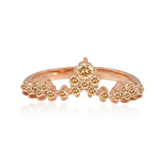 9K SI1 Argyle Rose De France Diamond Gold Ring
