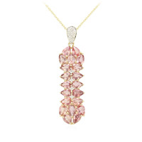 10K Unheated Padparadscha Sapphire Gold Necklace