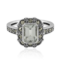 Green Amethyst Silver Ring