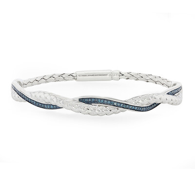 Blue Diamond Silver Bangle
