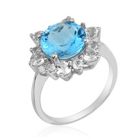 Swiss Blue Topaz Silver Ring