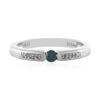 I3 Blue Diamond Silver Ring