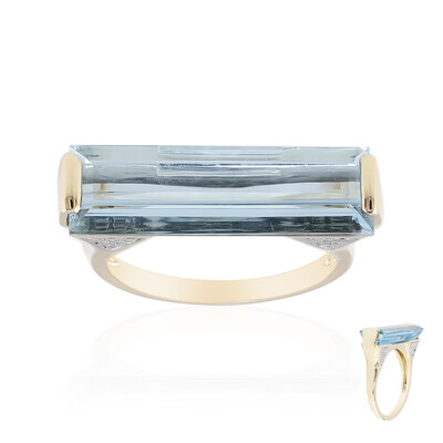 14K AAA Brazilian Aquamarine Gold Ring (de Melo)