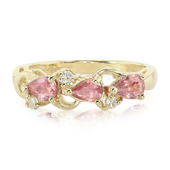 10K Unheated Padparadscha Sapphire Gold Ring