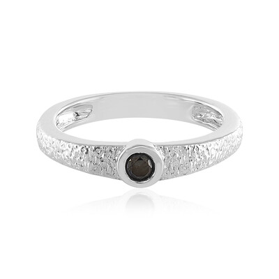Black Diamond Silver Ring
