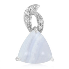 Blue Lace Agate Silver Pendant