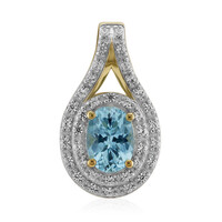 9K Teal Tourmaline Gold Pendant