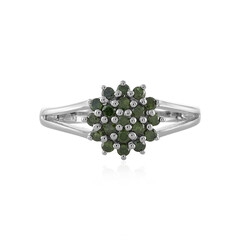 I3 Green Diamond Silver Ring