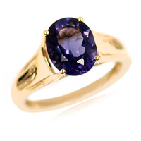 9K Blueberry Quartz Gold Ring