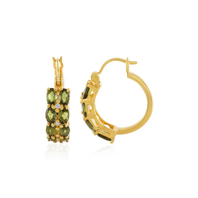 Moldavite Silver Earrings