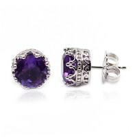 Zambian Amethyst Silver Earrings (Dallas Prince Designs)