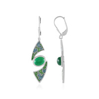Green Onyx Silver Earrings (Adela Silber)