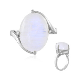 Rainbow Moonstone Silver Ring