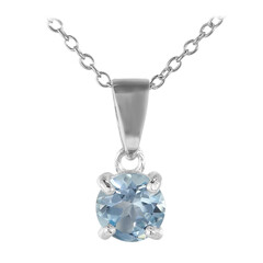 Sky Blue Topaz Silver Necklace