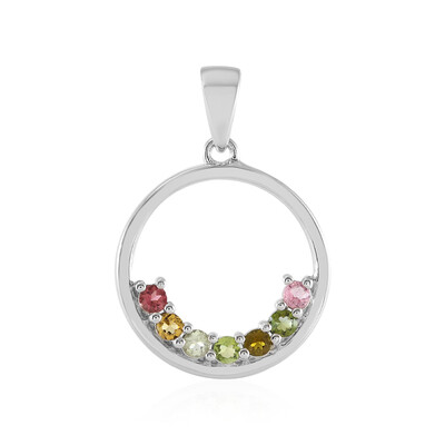 Fancy Tourmaline Silver Pendant