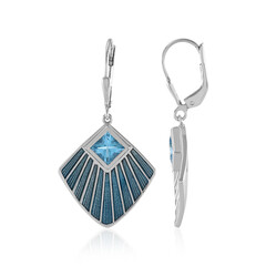 Swiss Blue Topaz Silver Earrings (Adela Silber)