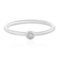 I2 (H) Diamond Silver Ring