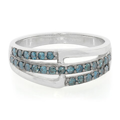 Fancy Diamond Silver Ring