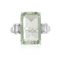 Green Amethyst Silver Ring