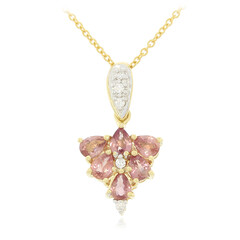 18K Unheated Padparadscha Sapphire Gold Necklace (AMAYANI)