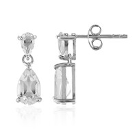 White Topaz Silver Earrings