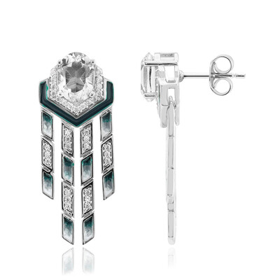 White Quartz Silver Earrings (SAELOCANA)