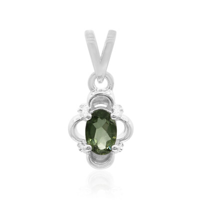 Green Tourmaline Silver Pendant