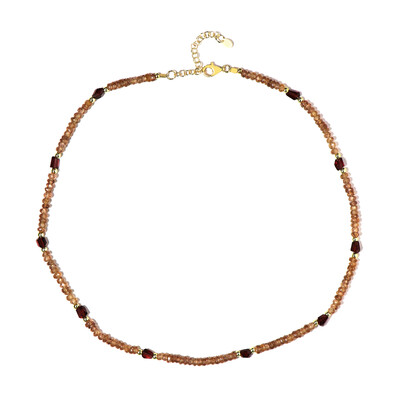 Brown Zircon Silver Necklace (Riya)