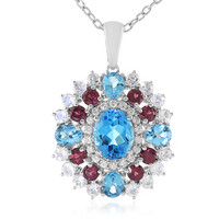 Swiss Blue Topaz Silver Necklace