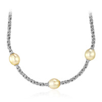 Kabira Golden South Sea Pearl Silver Necklace (TPC)