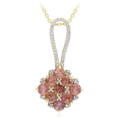 18K Unheated Padparadscha Sapphire Gold Necklace (AMAYANI)