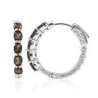 Smoky Quartz Silver Earrings