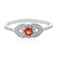 Sunset Ruby Silver Ring