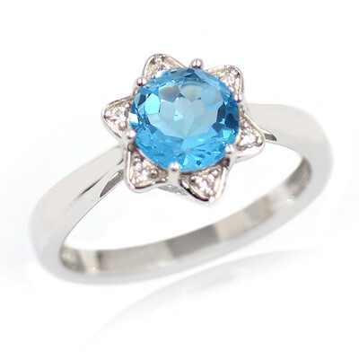 Swiss Blue Topaz Silver Ring