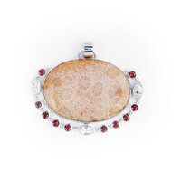 Petrified Coral Silver Pendant